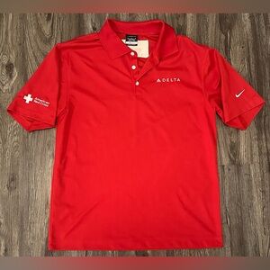 Vintage Men’s Nike Golf Delta Air Lines American Red Cross Red Polo- Medium